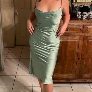 Flattering satin dress
